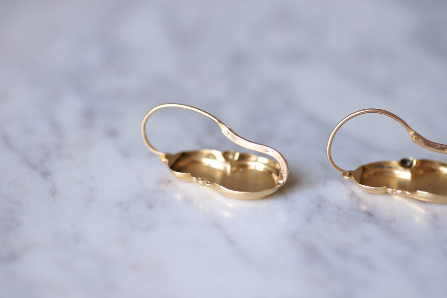 Large antique gold earrings - Galerie Pénélope