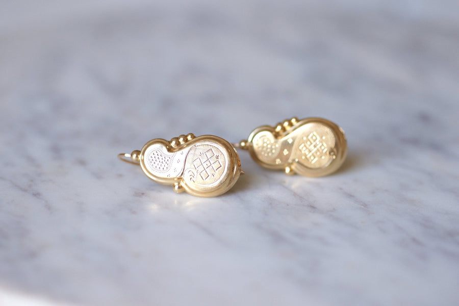 Large antique gold earrings - Galerie Pénélope