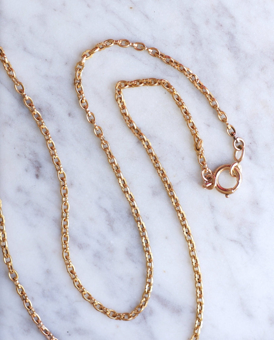 Long necklace, long necklace, antique chain, rose gold - Galerie Pénélope
