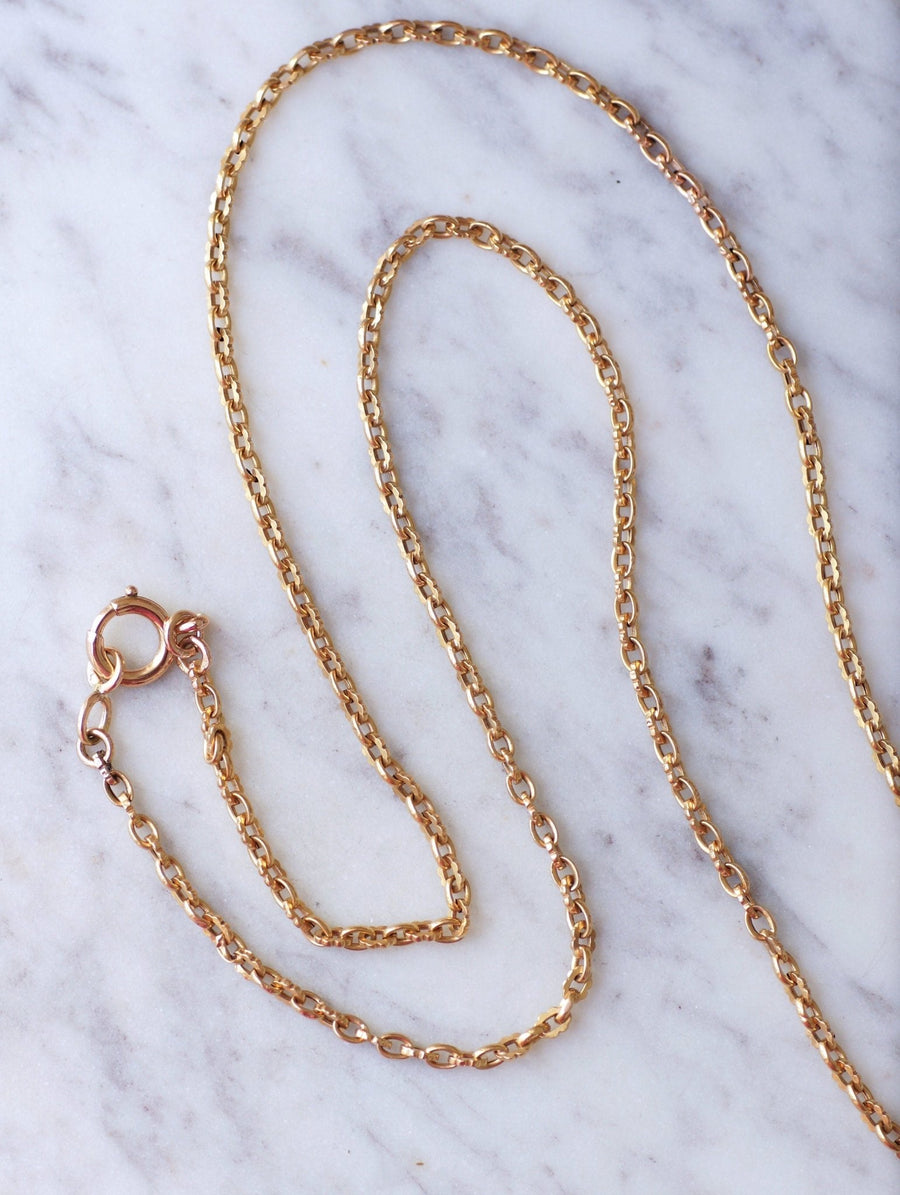 Long necklace, long necklace, antique chain, rose gold - Galerie Pénélope