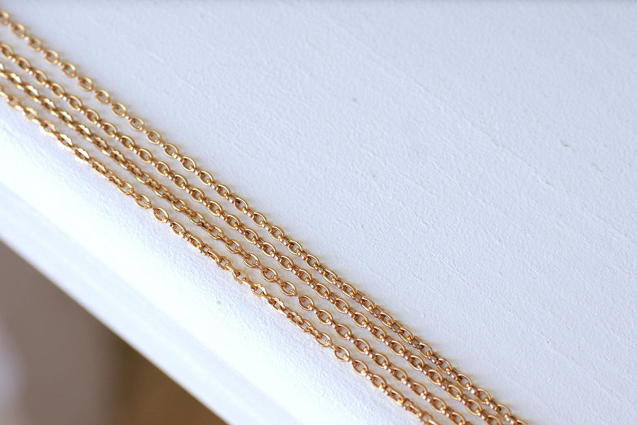 Long necklace, long necklace, antique chain, rose gold - Galerie Pénélope