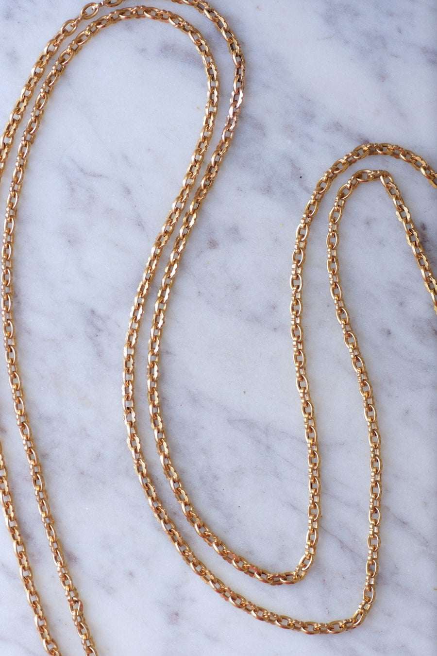 Long necklace, long necklace, antique chain, rose gold - Galerie Pénélope