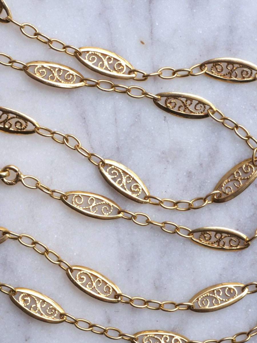 Filogram Chain Long antique filigree chain | Penelope Gallery