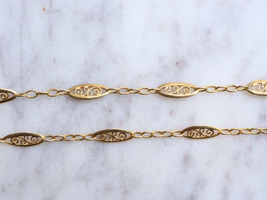 Long antique filigree chain - Penelope Gallery