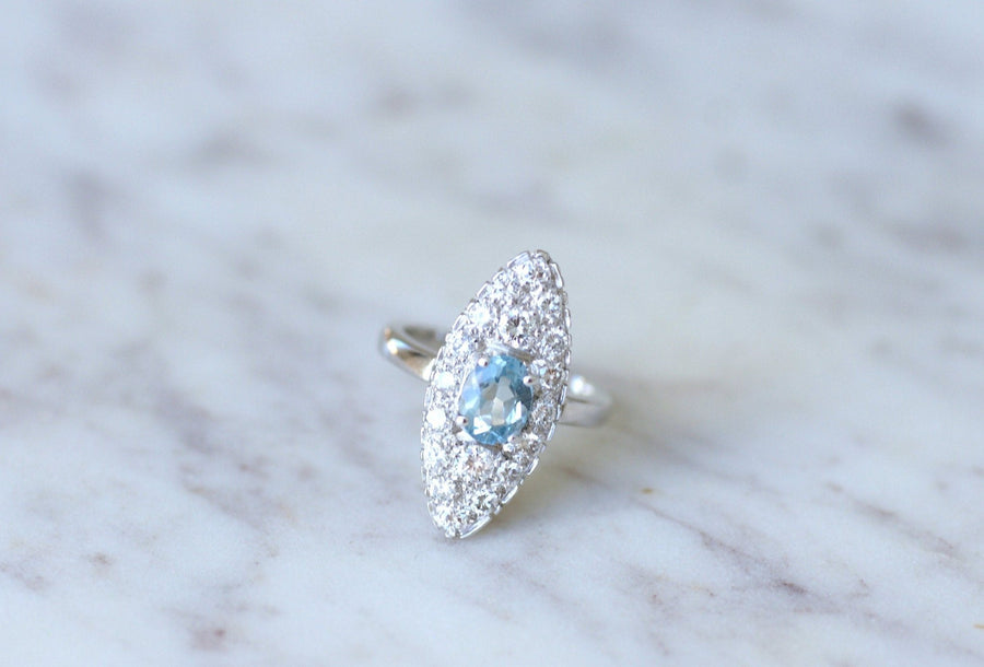 Marquise diamonds and blue topaz - Penelope Gallery