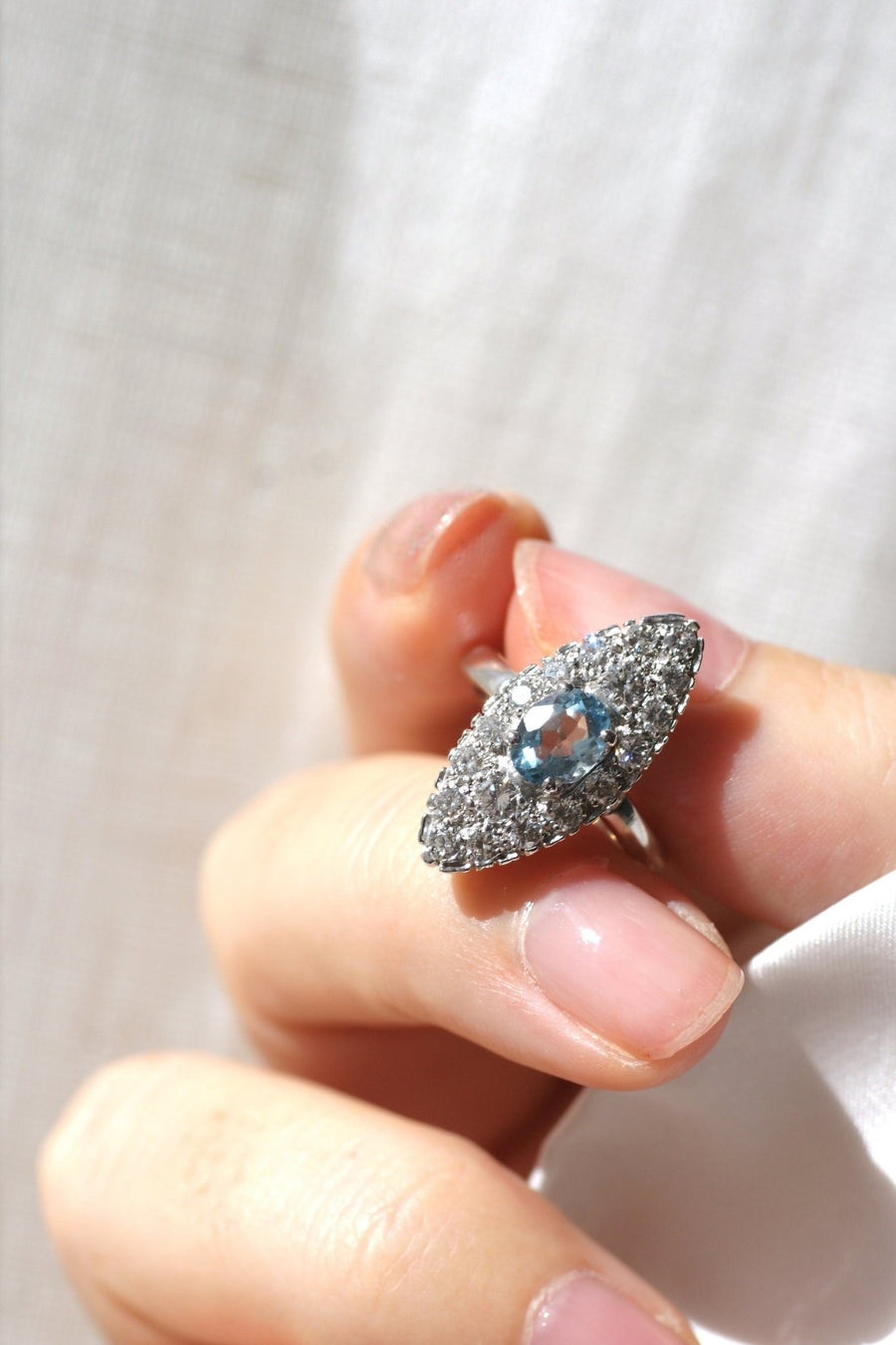 Marquise diamonds and blue topaz - Penelope Gallery