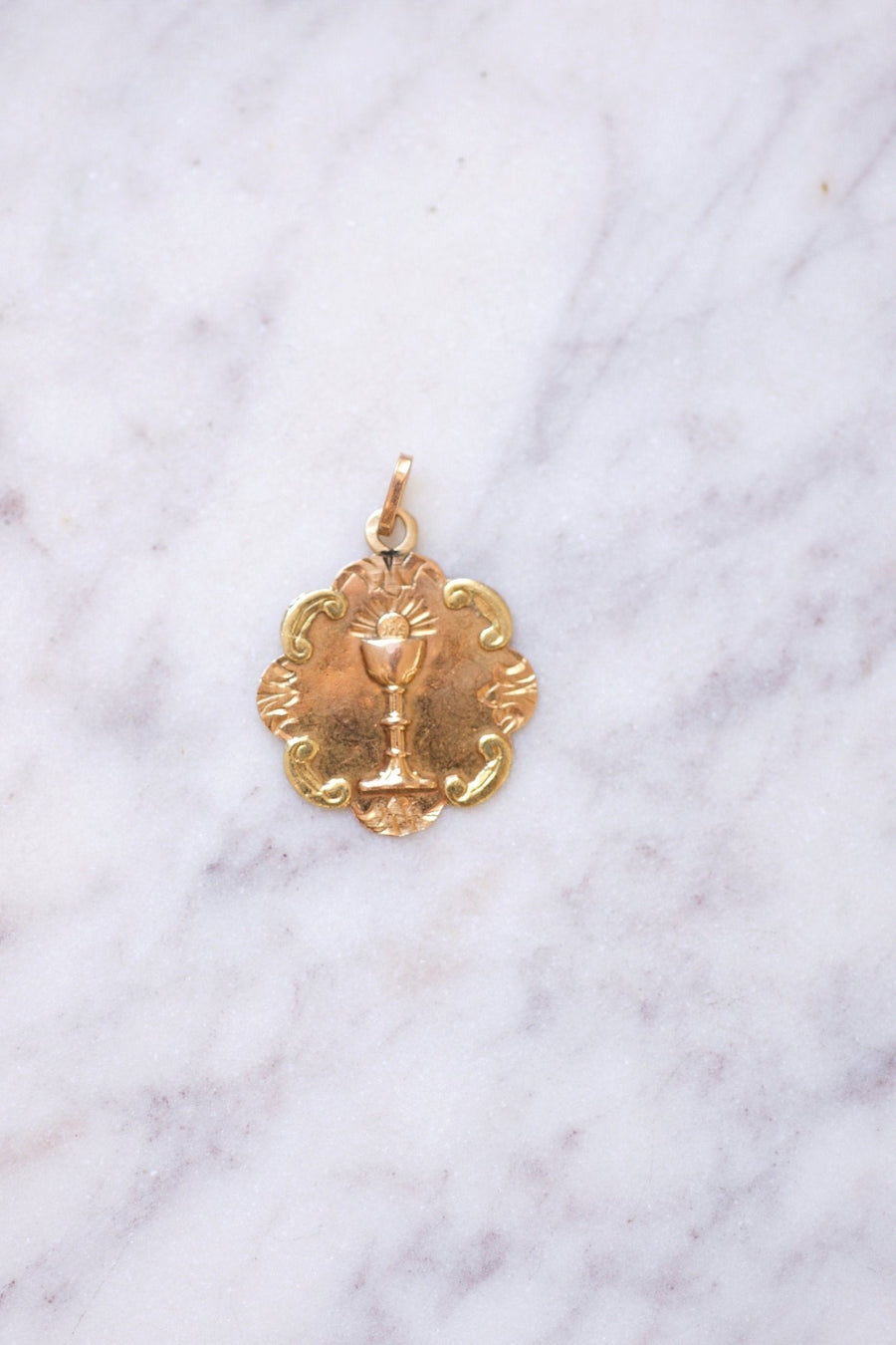 Antique chalice medal on rose gold - Penelope Gallery