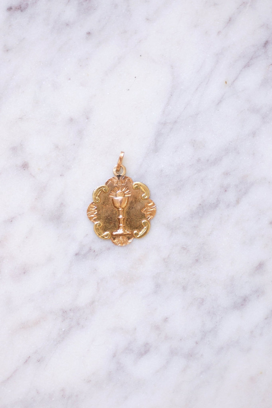 Antique chalice medal on rose gold - Penelope Gallery