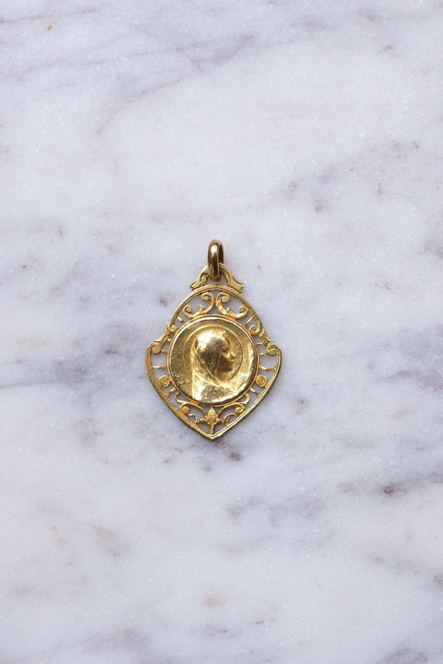 Ancient Virgin Mary Gold Medal, Art Nouveau - Galerie Pénélope