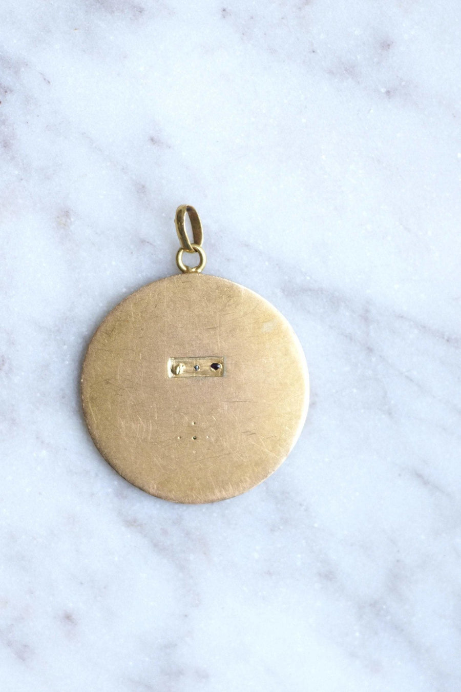 Antique gold and ruby love medal - Penelope Gallery