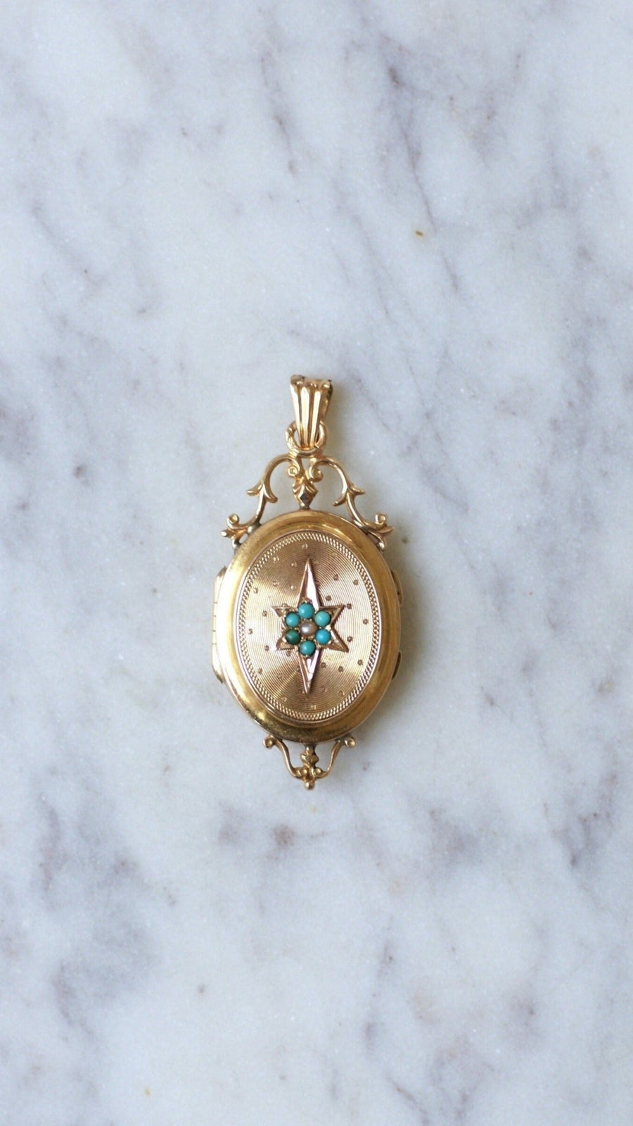 Rose gold and turquoise star medallion - Penelope Gallery