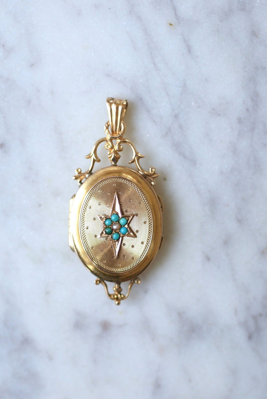 Rose gold and turquoise star medallion - Penelope Gallery