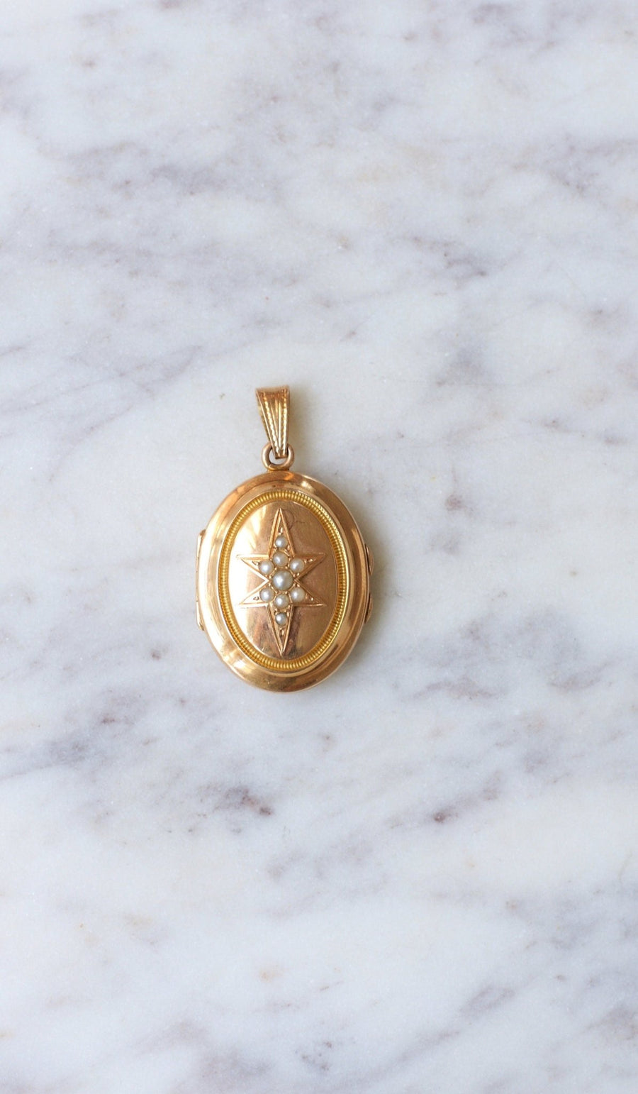 Gold and pearl star medallion photo holder - Galerie Pénélope