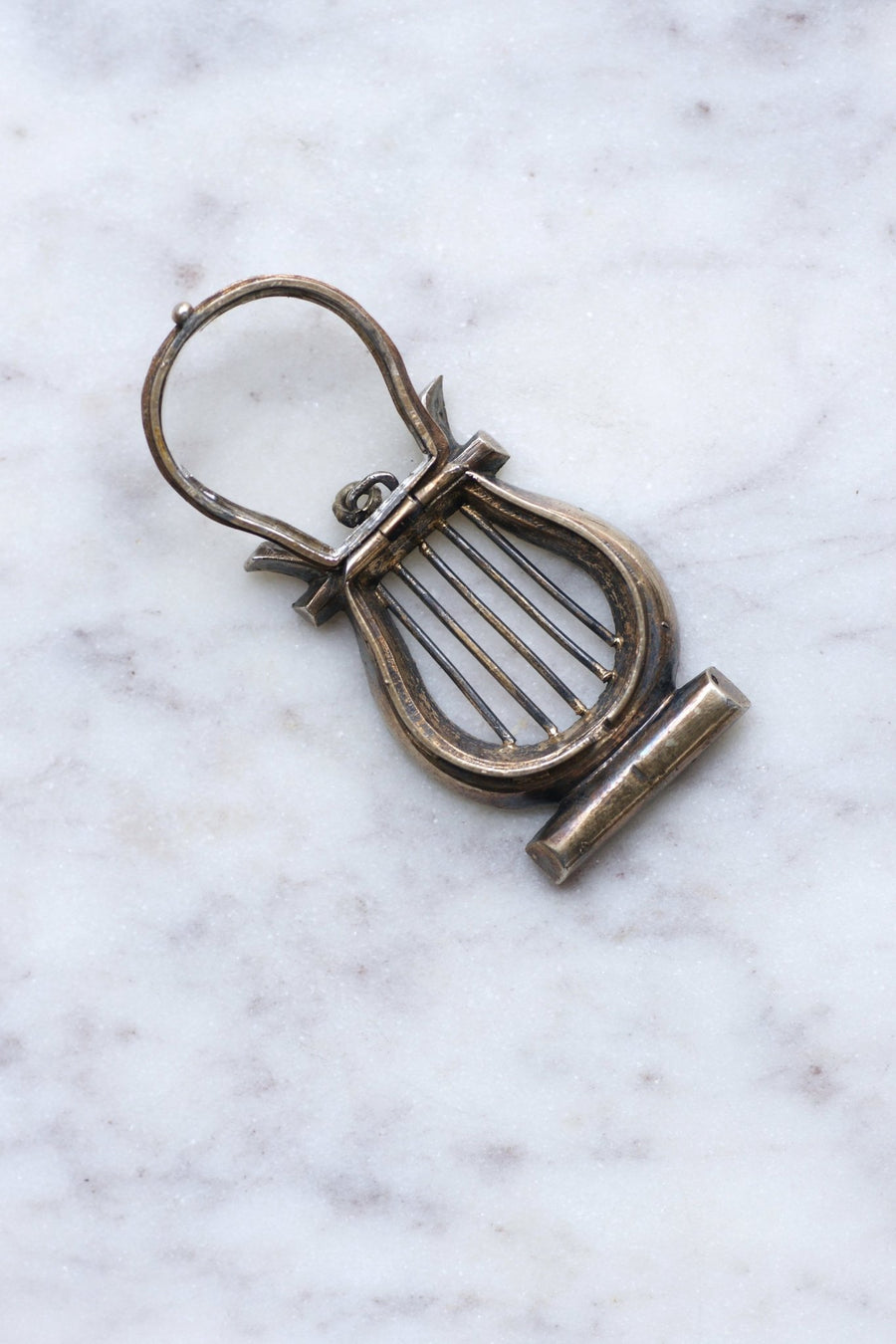 Silver Lyre and Turquoise Medallion - Penelope Gallery