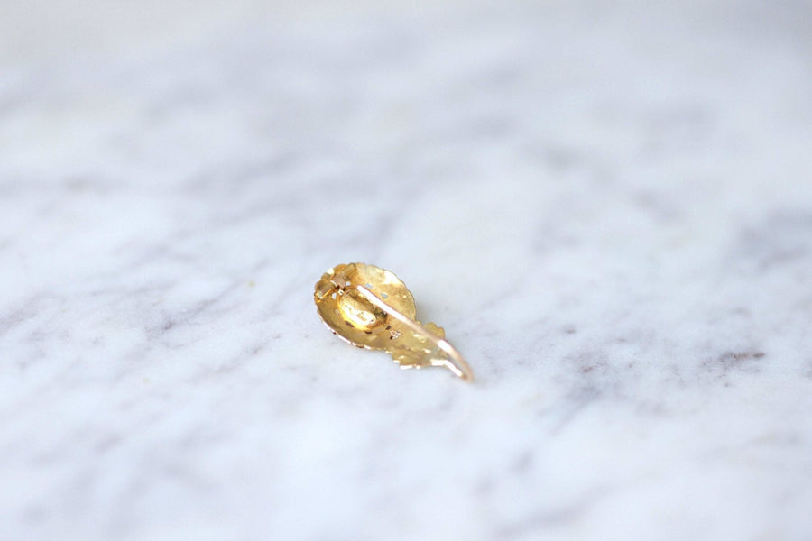 Mono antique gold and pink stone earring - Galerie Pénélope