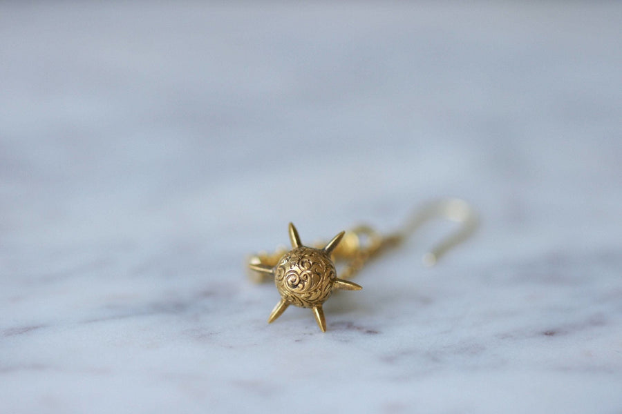 Medieval gold flail earrings - Penelope Gallery