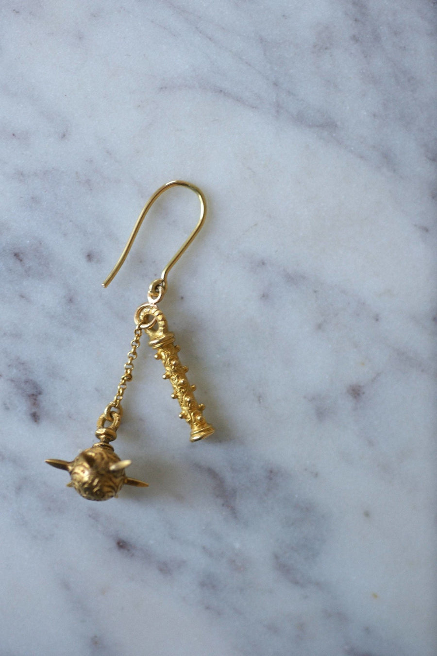 Medieval gold flail earrings - Penelope Gallery