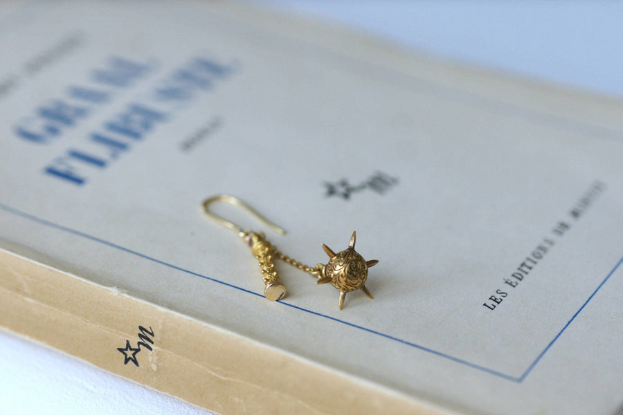 Medieval gold flail earrings - Penelope Gallery