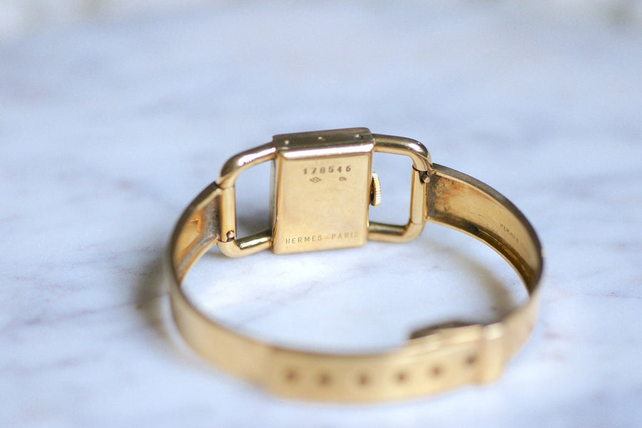 LeCoultre LeCoultre for Hermès ladies' mechanical watch in gold, 1970's - Galerie Pénélope