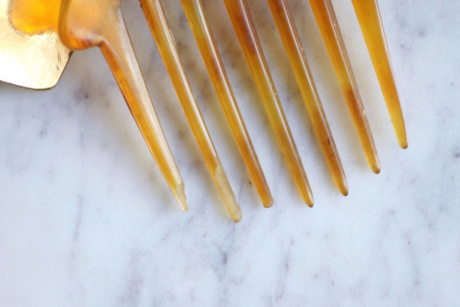 Antique coral hair comb - Penelope Gallery