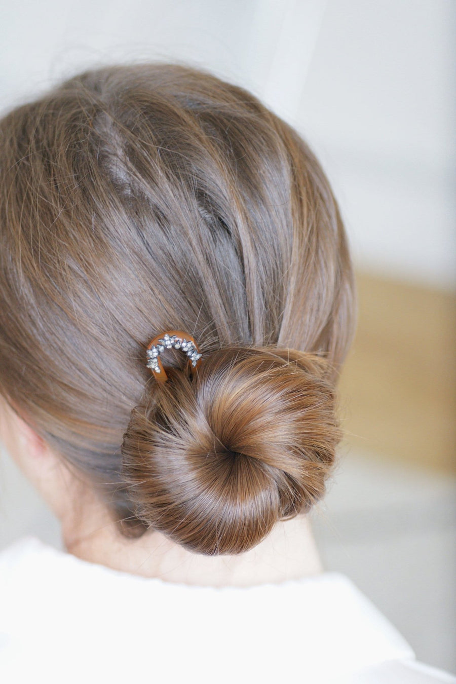 Antique comb, wedding hairpin, Diamonds and silver on horn - Penelope Gallery