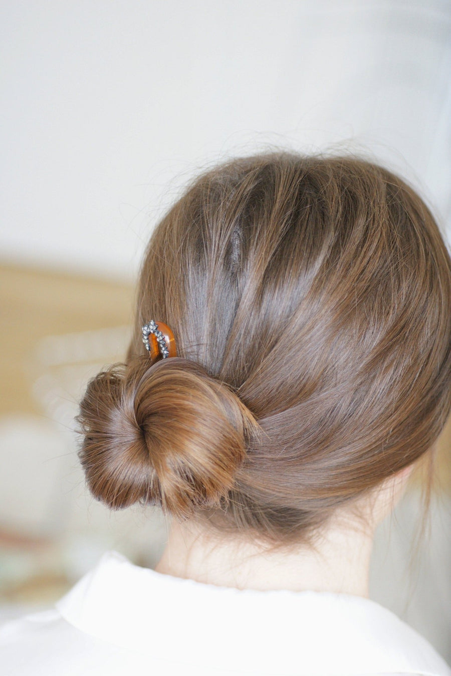 Antique comb, wedding hairpin, Diamonds and silver on horn - Penelope Gallery