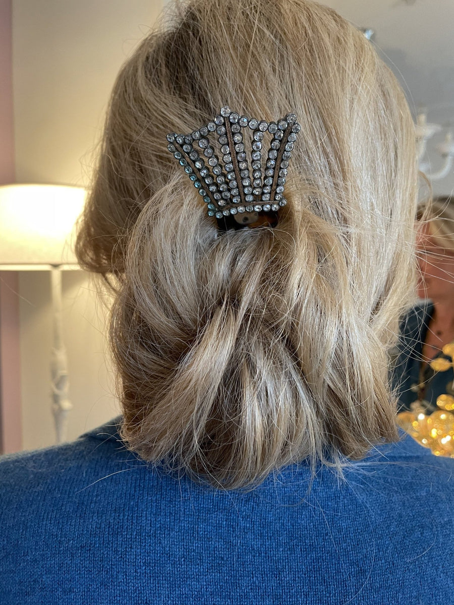 Antique comb, wedding hairpin, rhinestones and tortoise shell - Galerie Pénélope