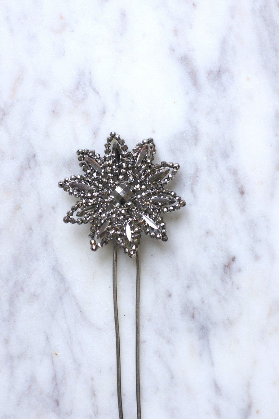 Antique steel tip flower comb - Penelope Gallery
