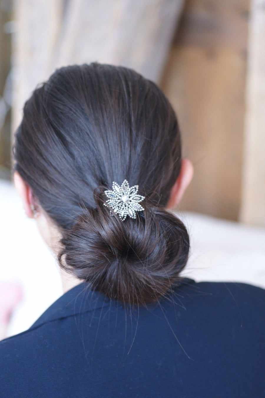 Antique steel tip flower comb - Penelope Gallery