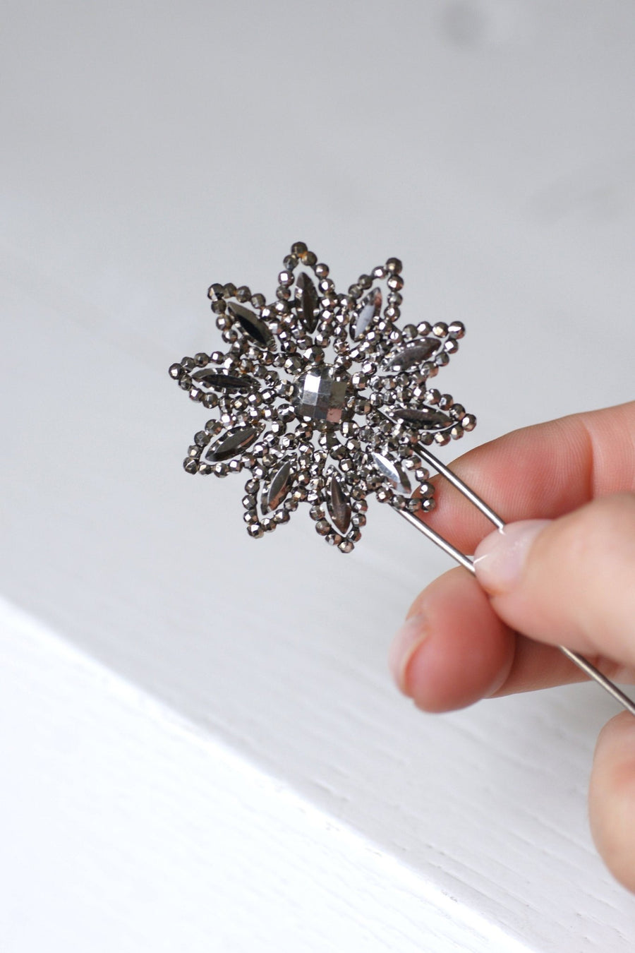 Antique steel tip flower comb - Penelope Gallery