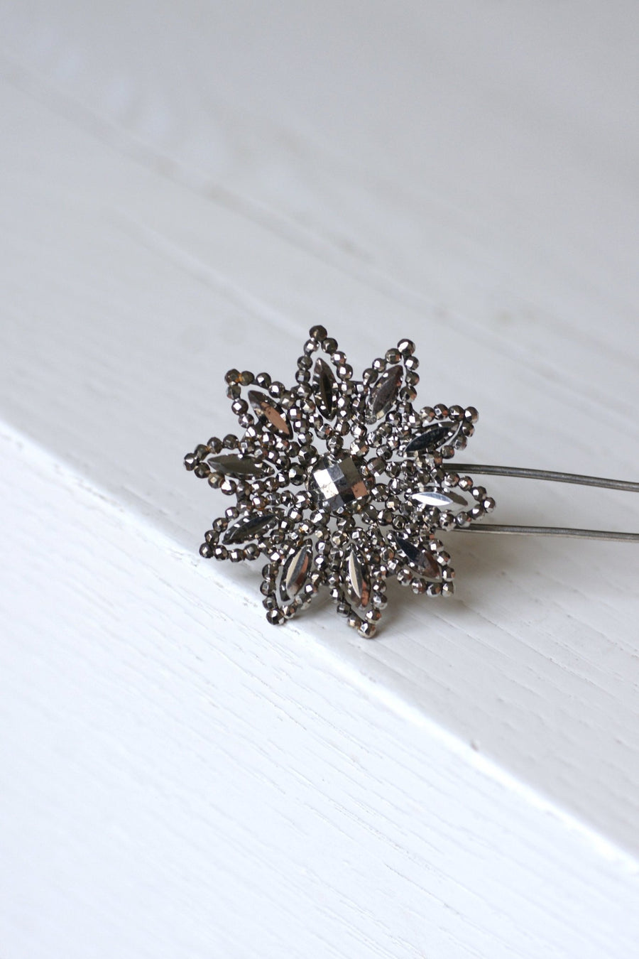 Antique steel tip flower comb - Penelope Gallery