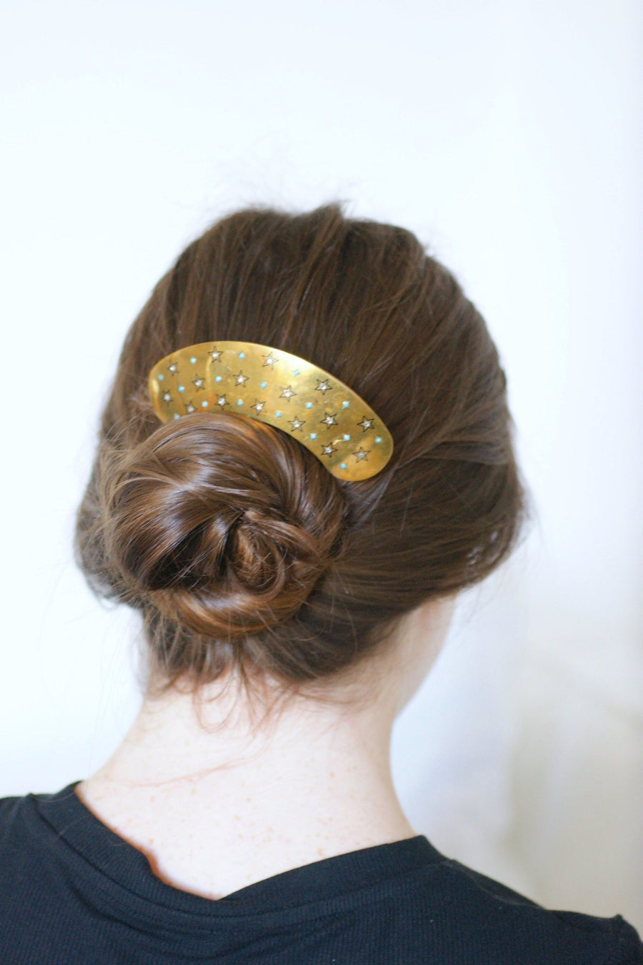 Comb, tiara, star, turquoise and horn - Penelope Gallery