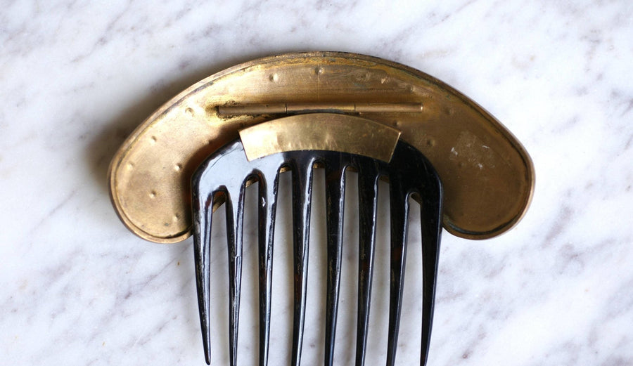 Comb, tiara, star, turquoise and horn - Penelope Gallery