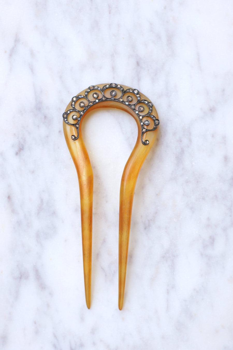 Silver and diamonds comb, Circa 1900, Belle Epoque - Galerie Pénélope