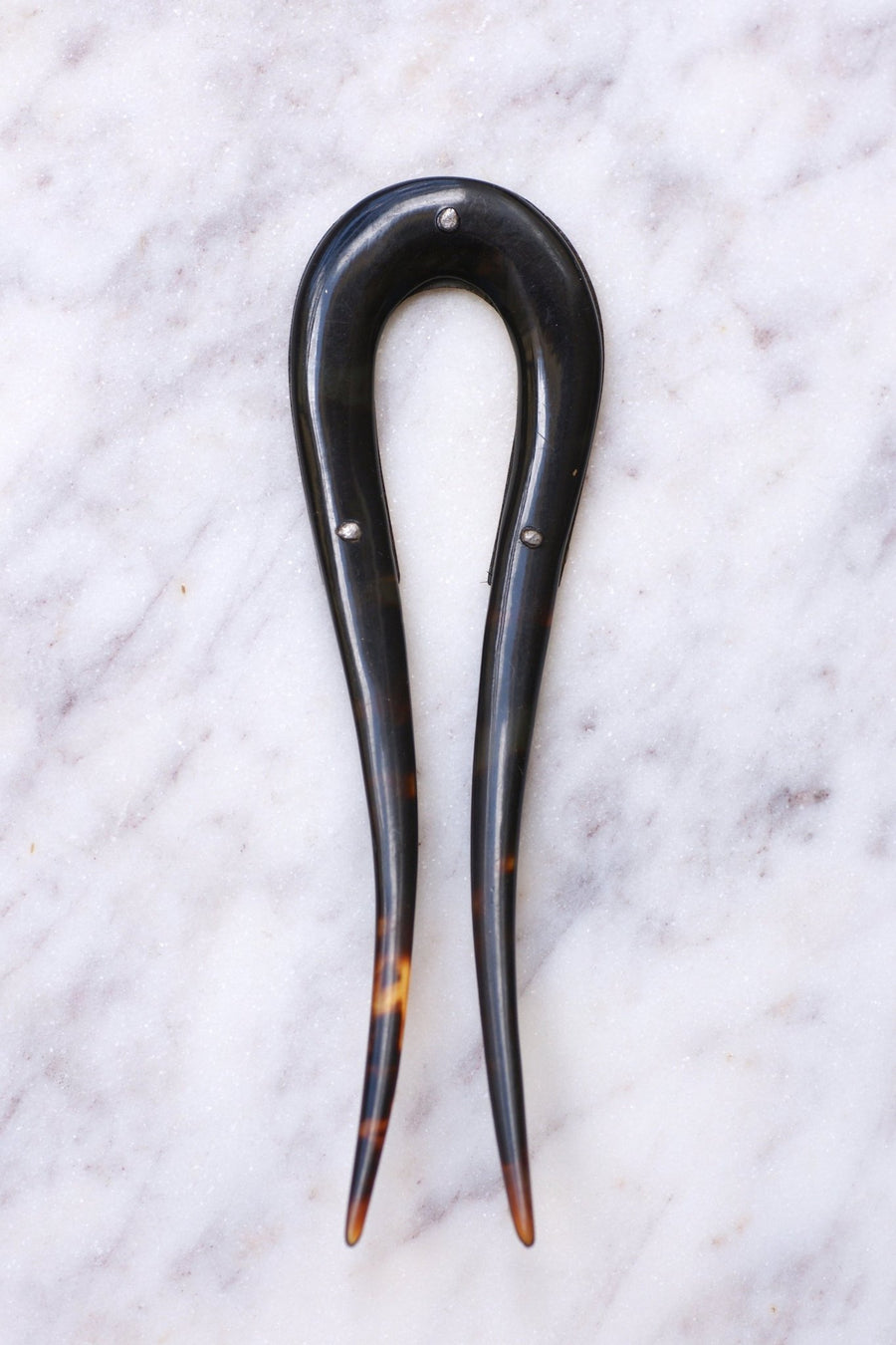 Comb in tortoiseshell and gilded niello metal, Circa 1900 - Galerie Pénélope