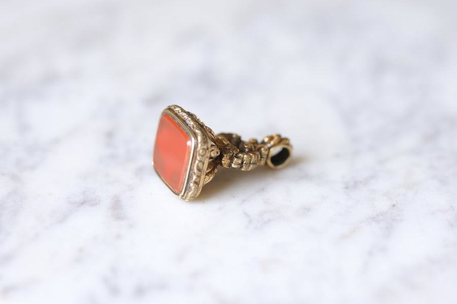 Antique seal seal pendant in pomponne and carnelian - Galerie Pénélope
