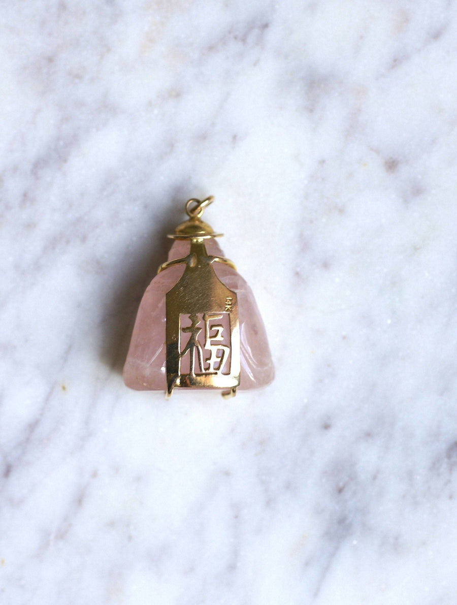 Buddha rose quartz pendant - Penelope Gallery