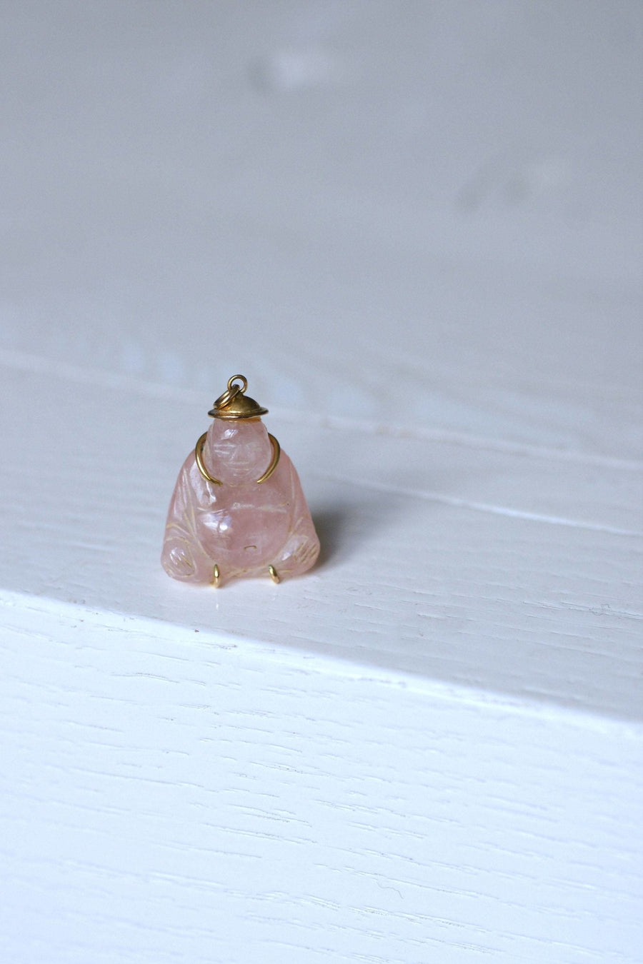 Buddha rose quartz pendant - Penelope Gallery