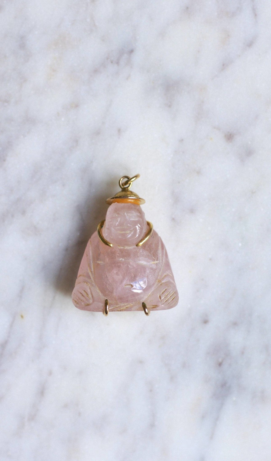 Buddha rose quartz pendant - Penelope Gallery