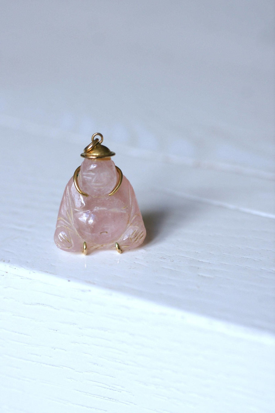 Buddha rose quartz pendant - Penelope Gallery