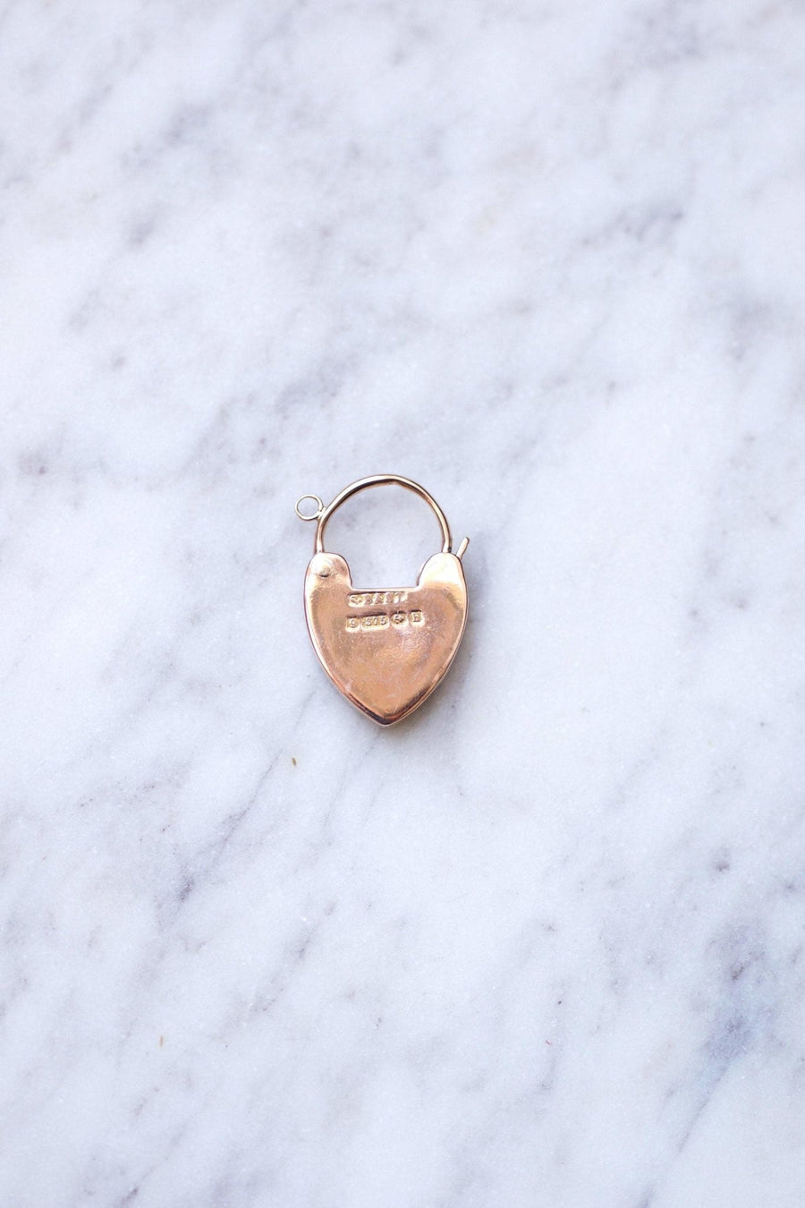 9Kt Rose Gold Antique Padlock Heart Pendant - Penelope Gallery