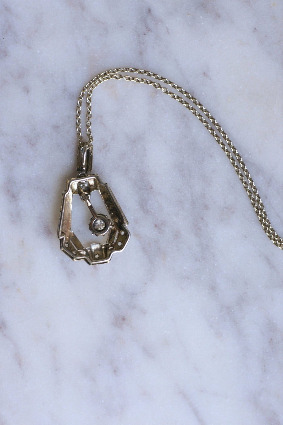 Art Deco diamond pendant necklace - Penelope Gallery