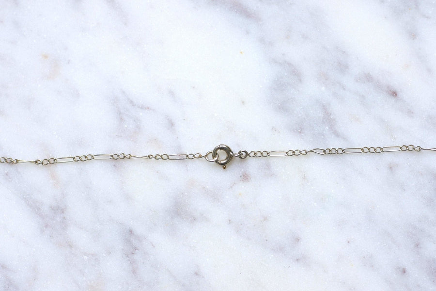 Synthetic sapphire and diamond Art Deco pendant necklace - Penelope Gallery