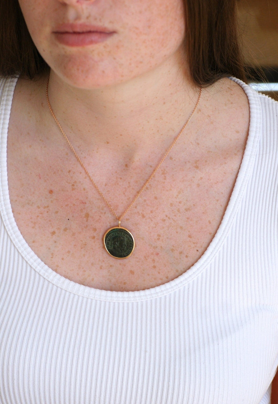 Pendant necklace Roman coin Maximian Hercules - Penelope Gallery