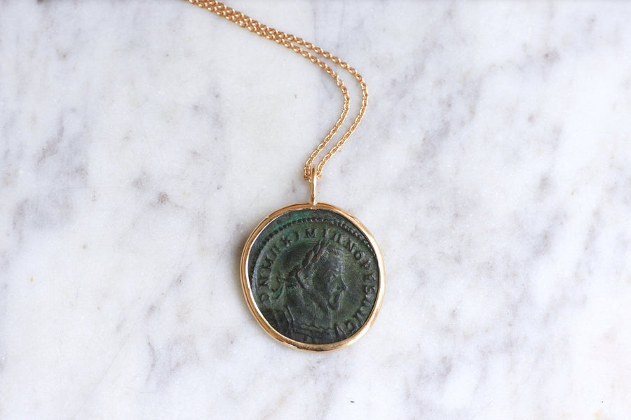 Pendant necklace Roman coin Maximian Hercules - Penelope Gallery