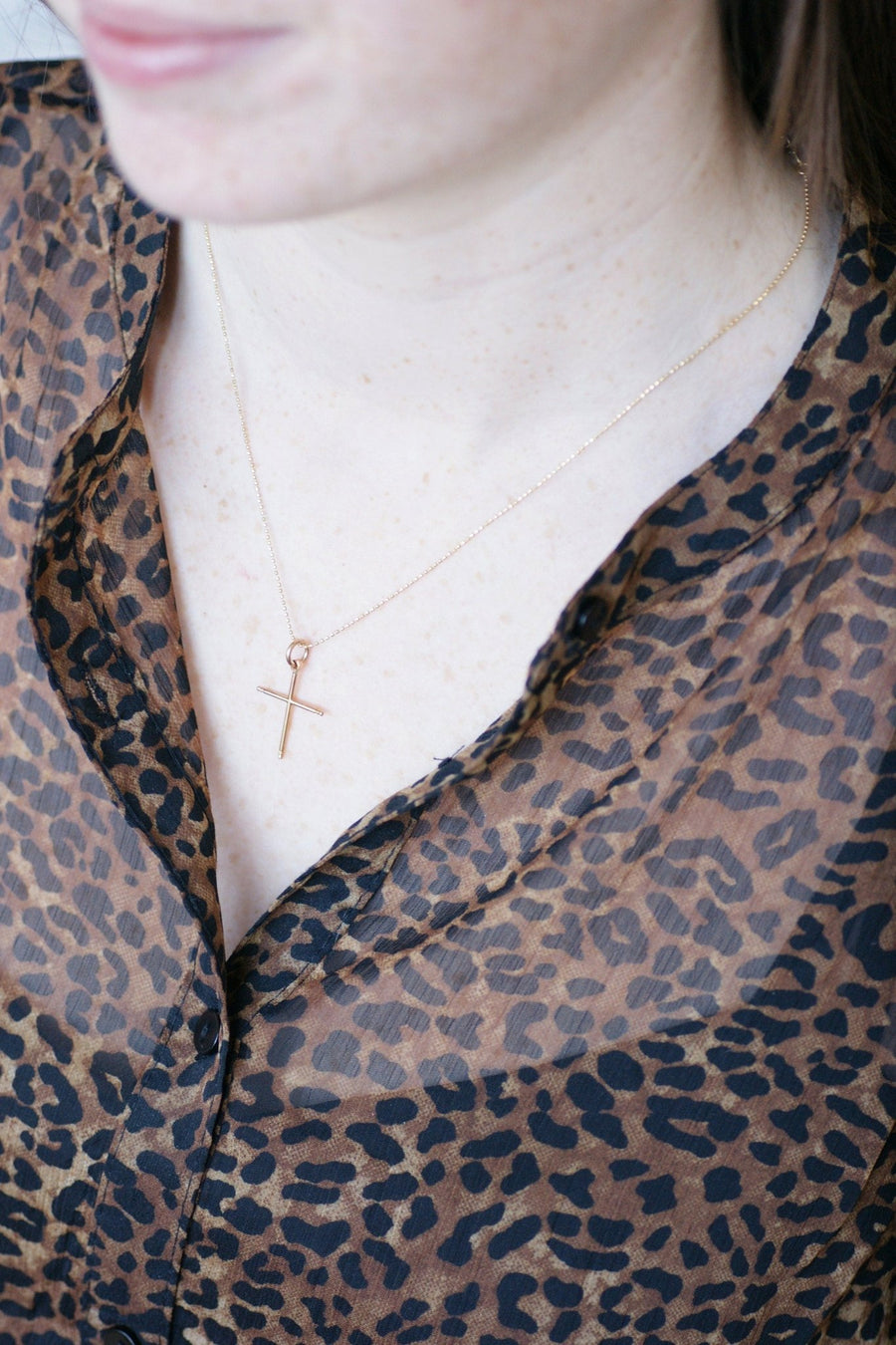 Antique gold cross pendant - Penelope Gallery