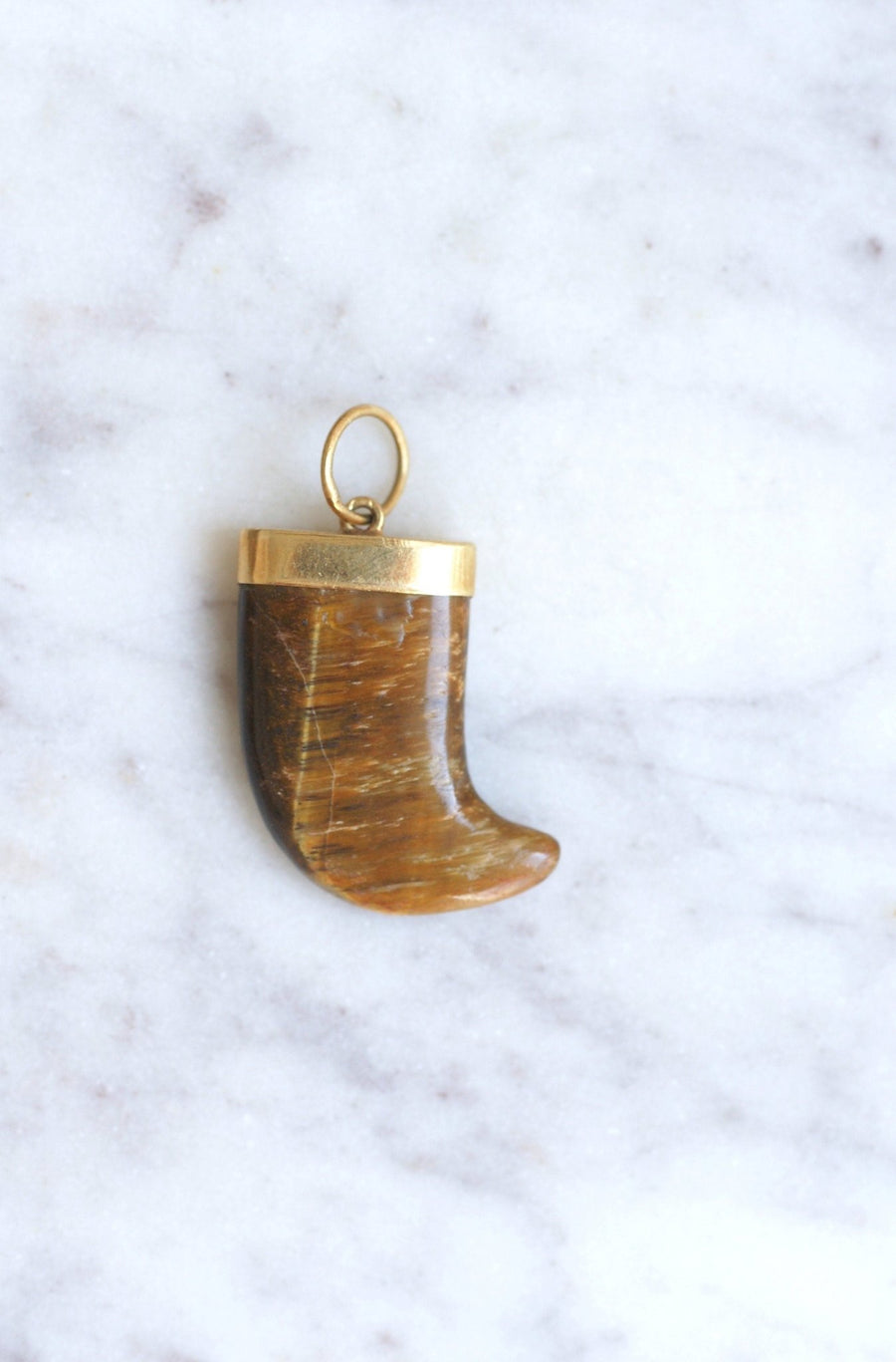 Tiger's eye pendant on gold - Penelope Gallery