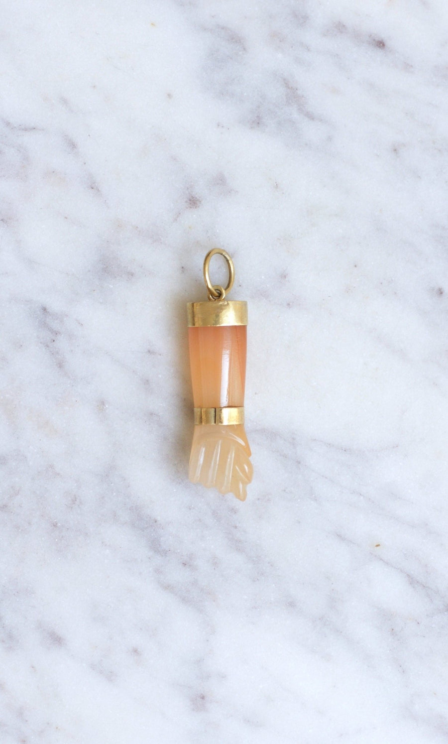 Figa's Hand Carnelian and Gold Pendant - Penelope Gallery