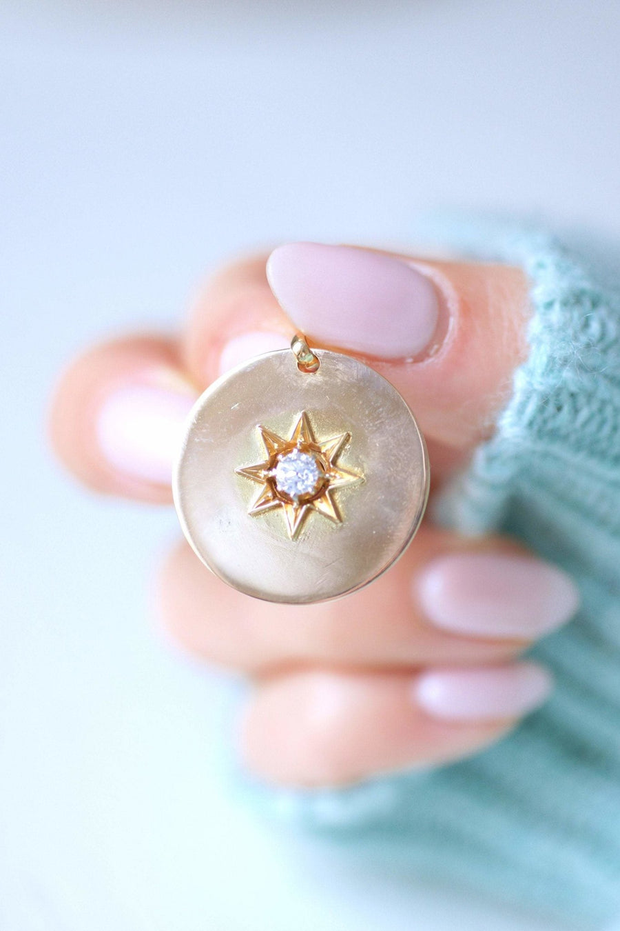 Pink gold and diamond Victorian medal pendant, 19th Century - Galerie Pénélope