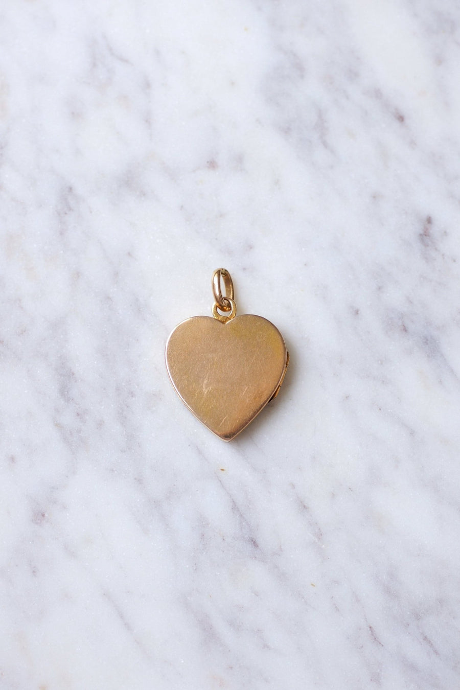 Antique gold and pink cut diamonds opening heart medallion pendant - Galerie Pénélope